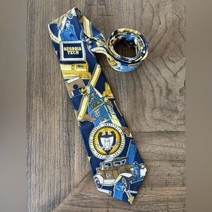 Georgia Tech University Logo Hornets Mascot Vintage Silk Tie by Nancy E. Lewis